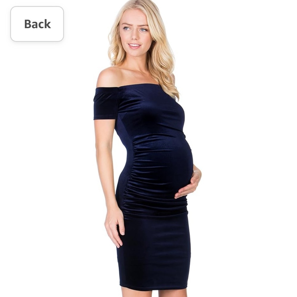 Velvet maternity dress